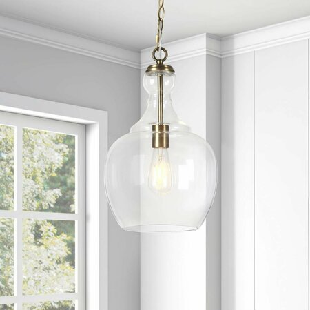 HENN & HART Westford Brass & Clear Glass Pendant PD0271